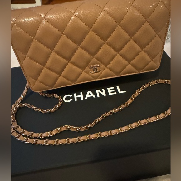 Chanel 23B Dark Beige Wallet on Chain WOC with gold hardware - Picture 6 of 7